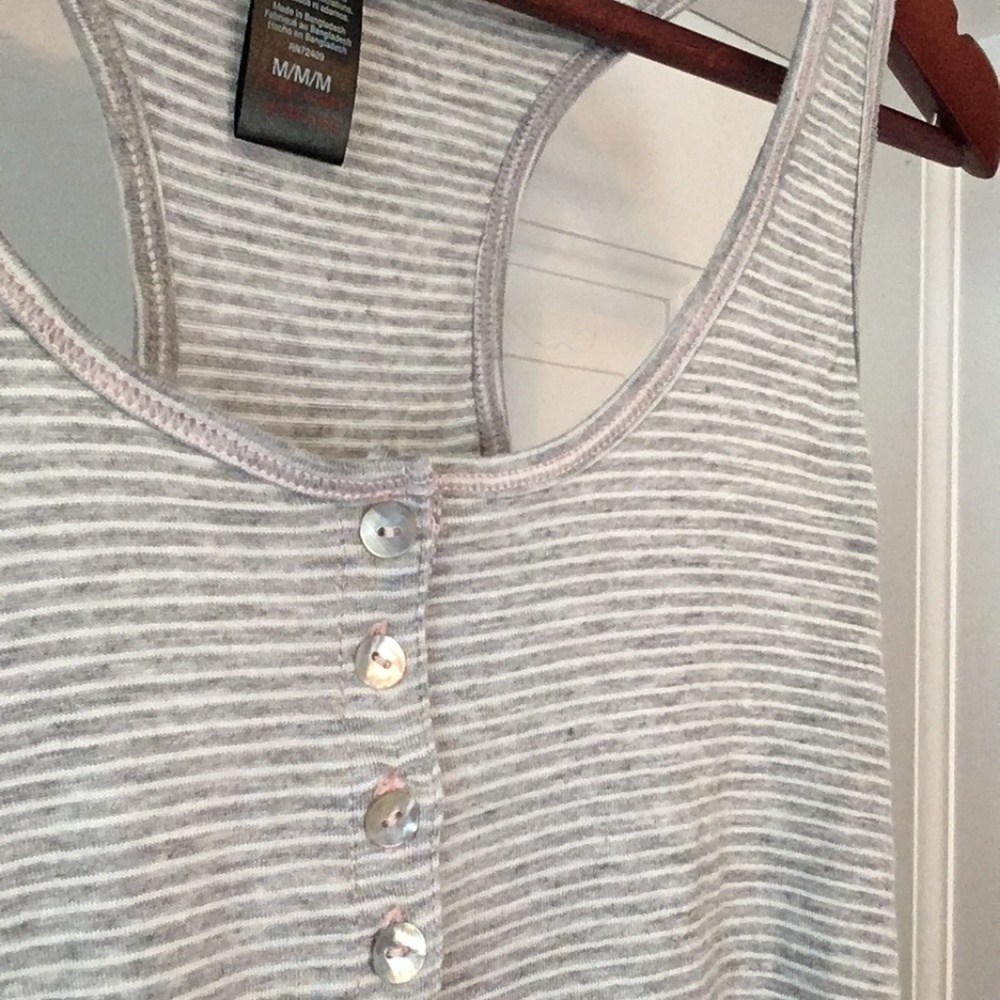 NWT Rene Rofe Sleepwear Tank (grey/pink) - Picture 4 of 7